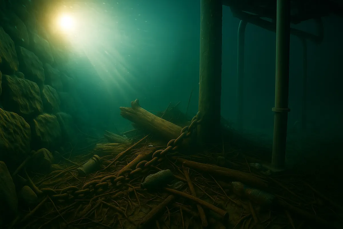 Pre and post-storm underwater documentation showing structural changes